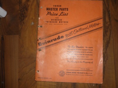 master parts price list for evinrude outboard motors 1958! Rarität