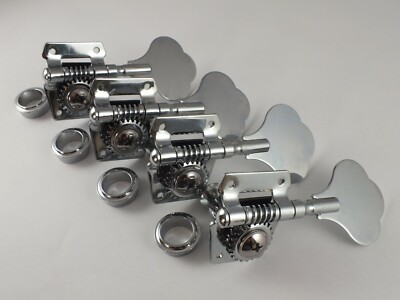 CHROM BASSGITARRE MASCHINENKÖPFE Rechtshänder 4er Set Jazz oder Precision Gitarre