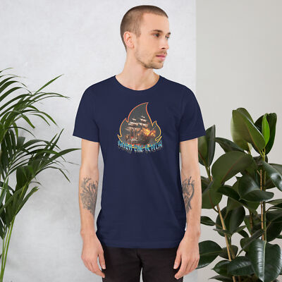 Burn The Boats, pirate ship, Unisex t-shirt