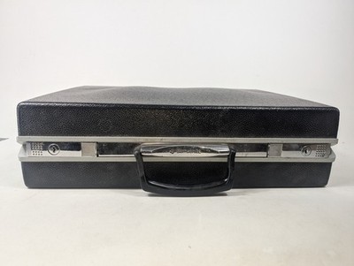 Samsonite Vintage Hard Shell Attache Briefcase Black Diplomat Case Locking