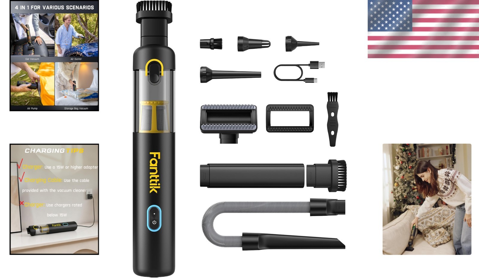 Ultra-Lightweight 4-in-1 V8 APEX Handheld Vacuum - Perfect for Car and Office