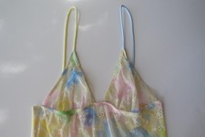 Vintage La Perla Slip Dress - Pastel Floral Mesh Chemise, Made in Italy