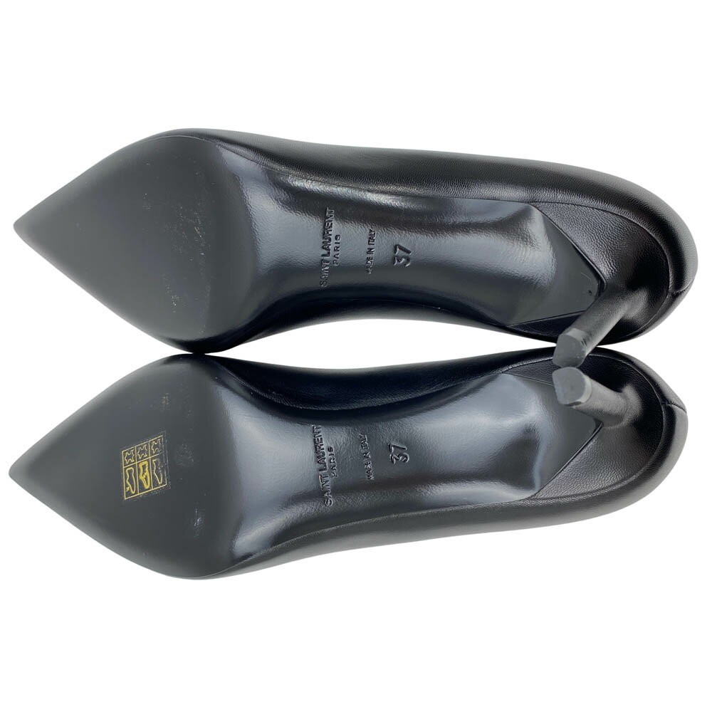 Saint Laurent Shoes Pumps Heel EU 37 US 7 Leather Black Authentic thumbnail 6