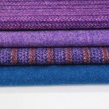 Harris Tweed Bundle Purple and Blue x 4 PCS (30x25cm each)+ labels
