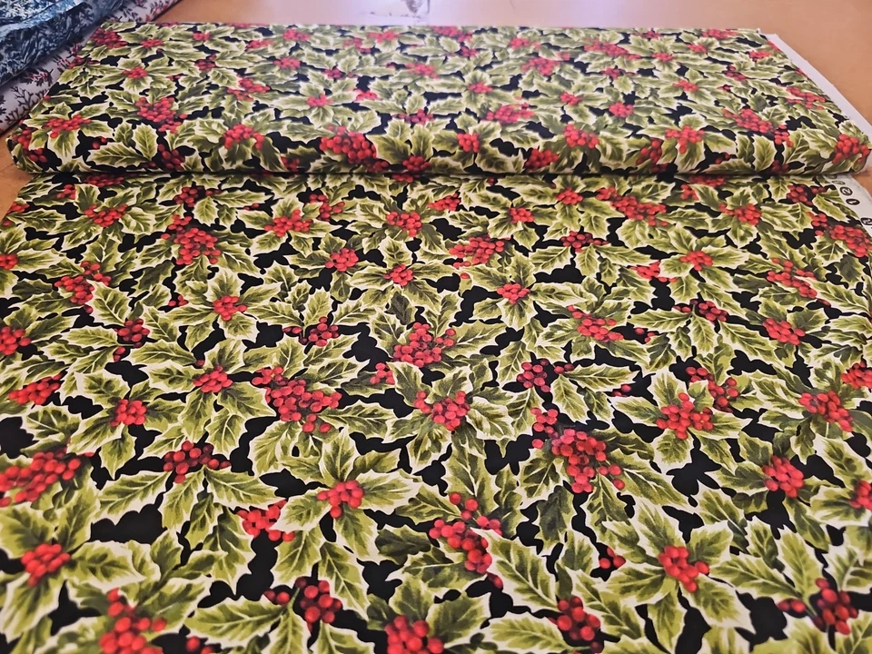 Poinsettia 圣诞棉织物 Andover Holiday Berry 按码分类 — 第 3/4 张图片