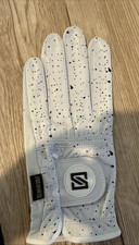 Premium Golf Glove 100 AAA Cabretta Leather Black/Gray Drip Mens Size M/L NEW