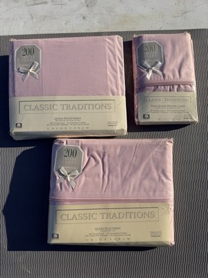 Vintage Pink Queen Size Sheets And Pillowcases By Springmaid For JC Pennys Pink