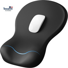Ergonomic Mouse Pad with Wrist Rest, Black Mousepad with Wrist Support, Non-Slip