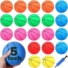 24Pcs 5 Inch Mini Basketballs with Pump for Kids Adult