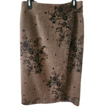 90's Cottagecore Vintage Boho Chic Midi Paisly And Floral Wrap Skirt Sz 10