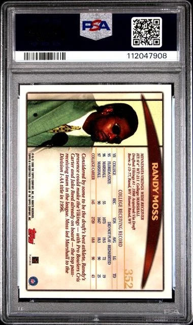 🔥🔥 RANDY MOSS ROOKIE PSA 10 1998 Topps Chrome #35 Gold RC VIKINGS 🔥🔥 - Image 2 of 2