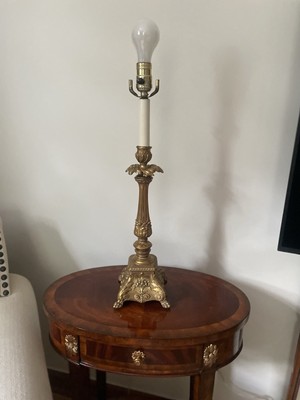 Stunning Vtg Tall Brass L&L Loevsky 7020 Ornate Gilt Gold Candelabra Table Lamp