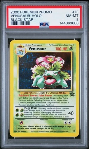 2000 POKEMON PROMO BLACK STAR #13 VENUSAUR-HOLO PSA 8