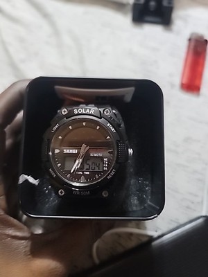 SKMEI Fashion Solar Power Dual Time Sports Watch Waterproof Wristwatch 1064