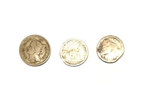 3 Seated Liberty coins