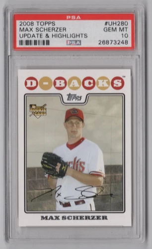 2008 UPDATES & HIGHLIGHTS MAX SCHERZER ROOKIE 26873248 PSA 10 ARIZONA