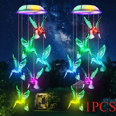 Vibrant Solar Wind Chime Color Changing Light Magical for Backyard & Porch Decor