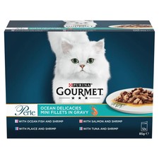 Gourmet Perle Ocean Delicacies In Gravy Balanced Wet Cat Food 24x85g Pouches NEW 8.52 per kilo