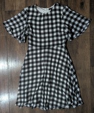 Banana Republic Black & White Block Print Classic Fit & Flare Women's Dress Sz 4