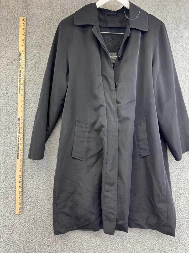 Trench con botones negro Regent Park para mujer talla M POE Foto 2 de 4