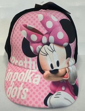Baseball Cap - Disney - Minnie Mouse - Polka Dots Pink/Black Adjustable Back NEW