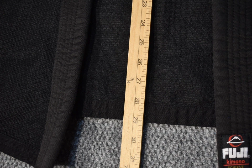 Fuji Gi Mens A2L Black Jiu Jitsu MMA Kimono Top Cotton BJJ Martial Arts Combat - Image 4 of 4
