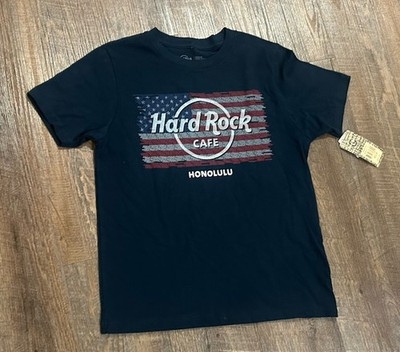Hard Rock Cafe Navy Blue Short Sleeve Shirt Unisex Kids Medium NWT