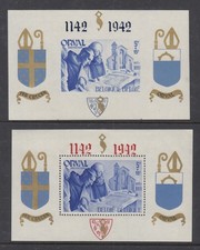 BELGIUM B303-304 PRIVATE OVERPTINTS 1142-1942 VFNH VALUE $1000