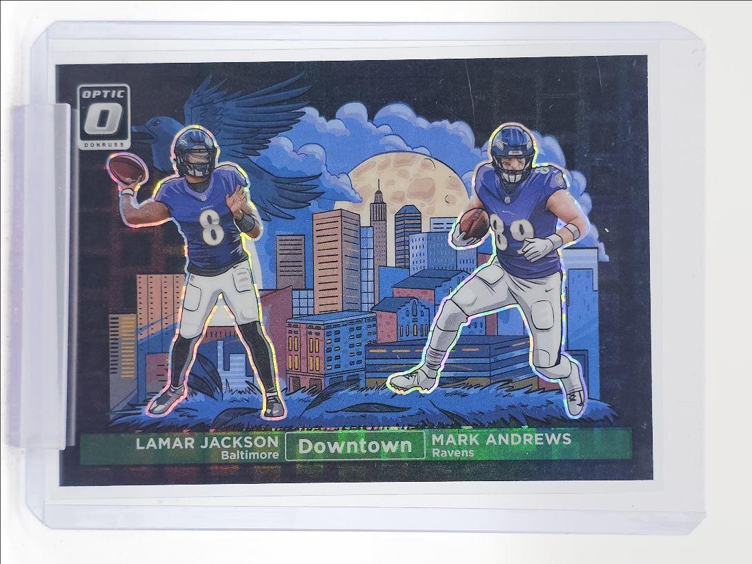 LAMAR JACKSON MARK ANDREWS 2024 OPTIC DOWNTOWN BLACK PANDORA /25 Q4616