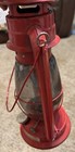 Red Metal Oil Lantern w/ Glass Globe, Hanging Handle, Incandescent 1-3 Lights — photo 4