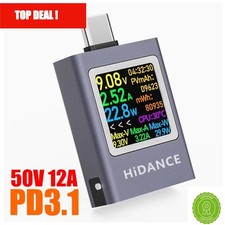 DC Digital Power Meter 4.5-50V 0-12A 600W Energy Capacity Tester