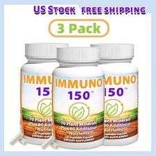 3 Bottle IMMUNO 150 THE ULTIMATE MULTI VITAMIN, IMMUNE BOOSTER. 150 CAPSULES