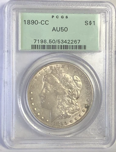 1890 CC MORGAN "PCGS OGH AU50" - VERY NICE, C/O, HIGH POINTS, HAIR, EAGLE!💥 ✅