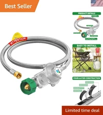 Dual Stage Propane Regulator Set - Stainless Braided Hose
