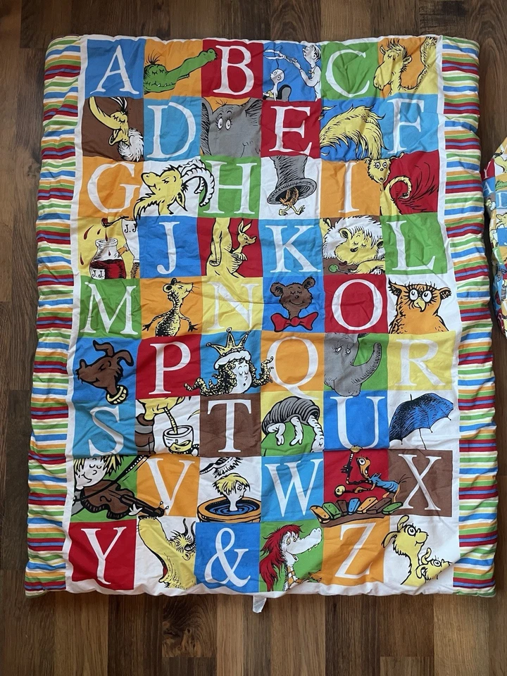 Dr. Seuss Trend Lab Edredón Y Sábana Ajustable Cuna Abc 100% Algodón Foto 2 de 4