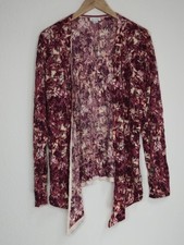 GARNET HILL 100 Merino Wool Floral Print Cardigan Sweater Quiet Luxury Size L