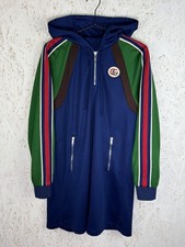 Gucci Technical Jersey Hooded Dress Double G Embroidery Size S