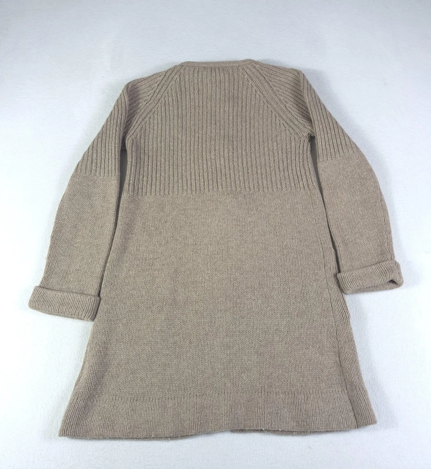 Abrigo Suéter Boden Mujer 12 Lana Tostada Mezcla Angora Largo Tejido Botones Bolsillos Foto 2 de 4
