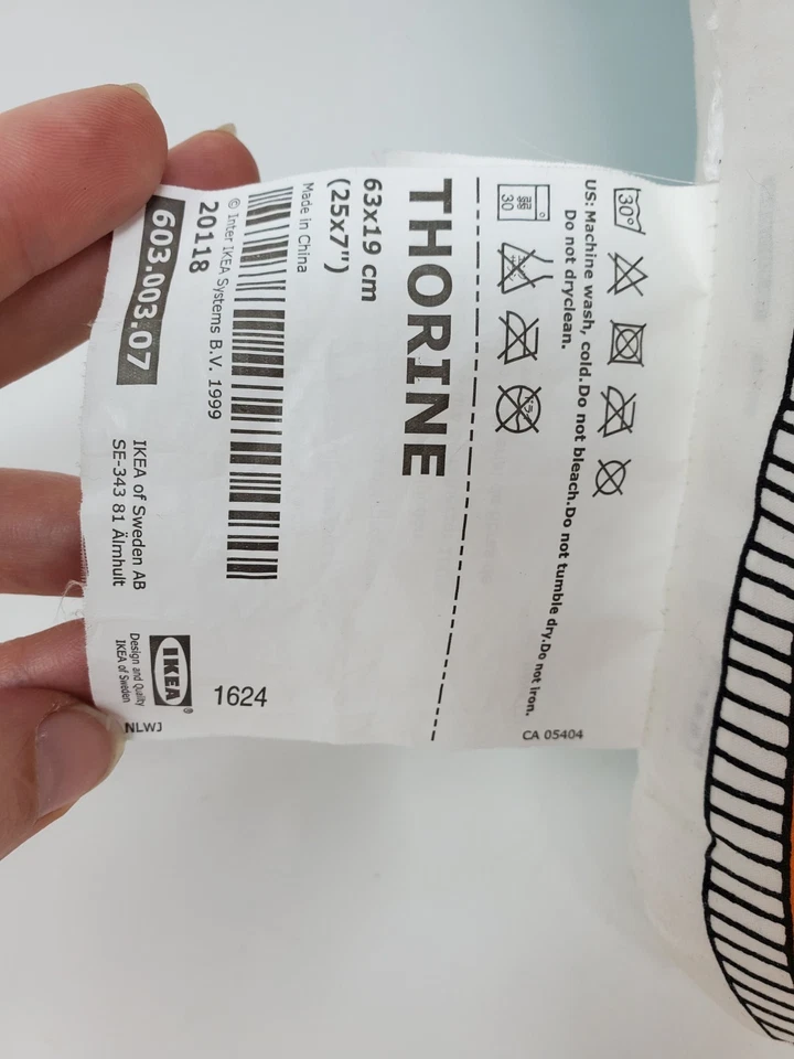 Raro Ikea Thorine 20118 Cojín Almohada Habitación Niños Guitarra Naranja Azul 25" De Colección Foto 3 de 4