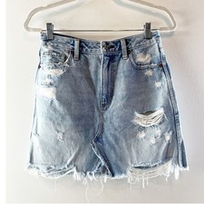 Abercrombie Fitch Zoe Natural Rise Vintage A-Line Denim Skirt Blue 27 / 4