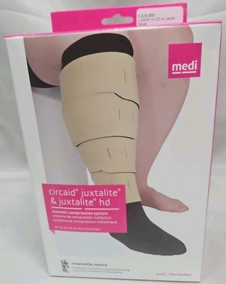 medi circaid juxtalite hd Adjustable Compression Strap Black/Beige  Lg Lower Leg