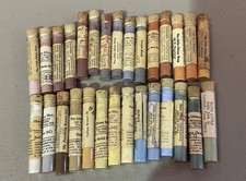 VTG Porcelain China Powder Paints Corked Glass Vials 29 Assorted Colors Lot 6