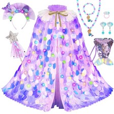 Princess Dress Up Cape Set 9 Pcs Light Up Costume Gift Girls Ages 3 8