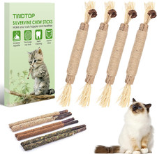 Silvervine Chew Sticks for Cats, 10 Pack Natural Catnip Chew Toys