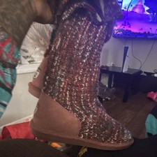 Bearpaw Women s Brown Knit Polyester Mid-Calf...