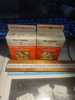 Hoffman Solderless 3172 Ring Terminals #8 stud 12-10 AWG VINYL Quan 100