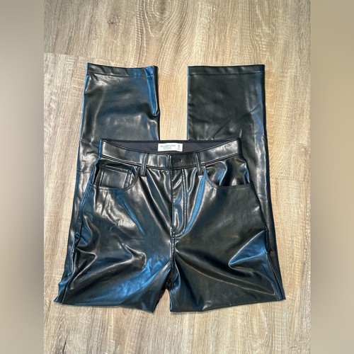 Abercrombie & Fitch Faux Leather Pants 90''s Straight Ultra High rise size 6/28"