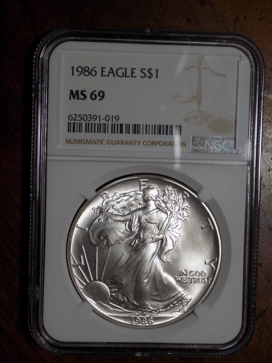 h*o様 1986 Silver Eagle MS 69 1986 American Silver Eagle - NGC MS69 - Gem BU Coin! | eBay