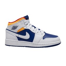 Air Jordan Air Jordan 1 Mid GS 'White Deep Royal Blue' 554725-131 Shoes