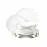 Seltmann Weiden Liberty Tafelservice 12-Tlg. Service Geschirr Porzellan Goldrand